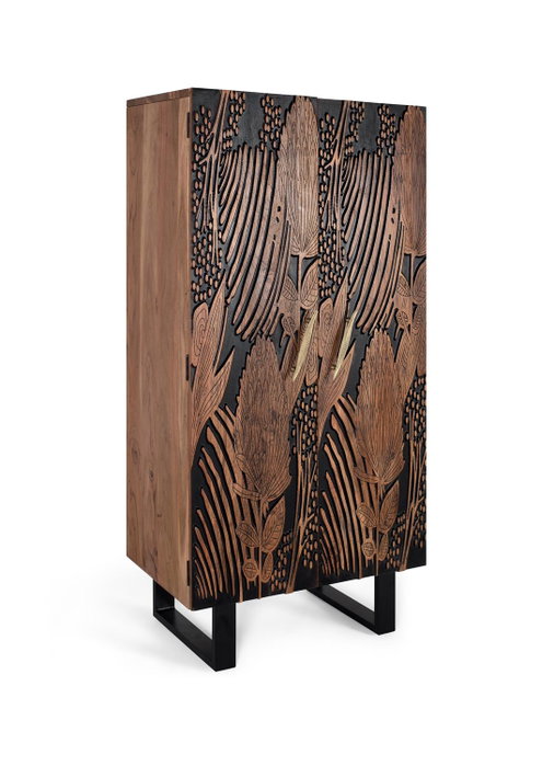 GINER Y COLOMER Armoire en bois d'acacia et pieds en métal